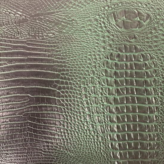 Black Amazon 3D Embossed Gator Faux Leather Vinyl Fabric - Sold by The Yard - 56"