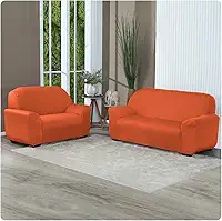 Capa Para Sofá 2 e 3 lugares Protetor Antigato Coladinha Malha Gel (Laranja)