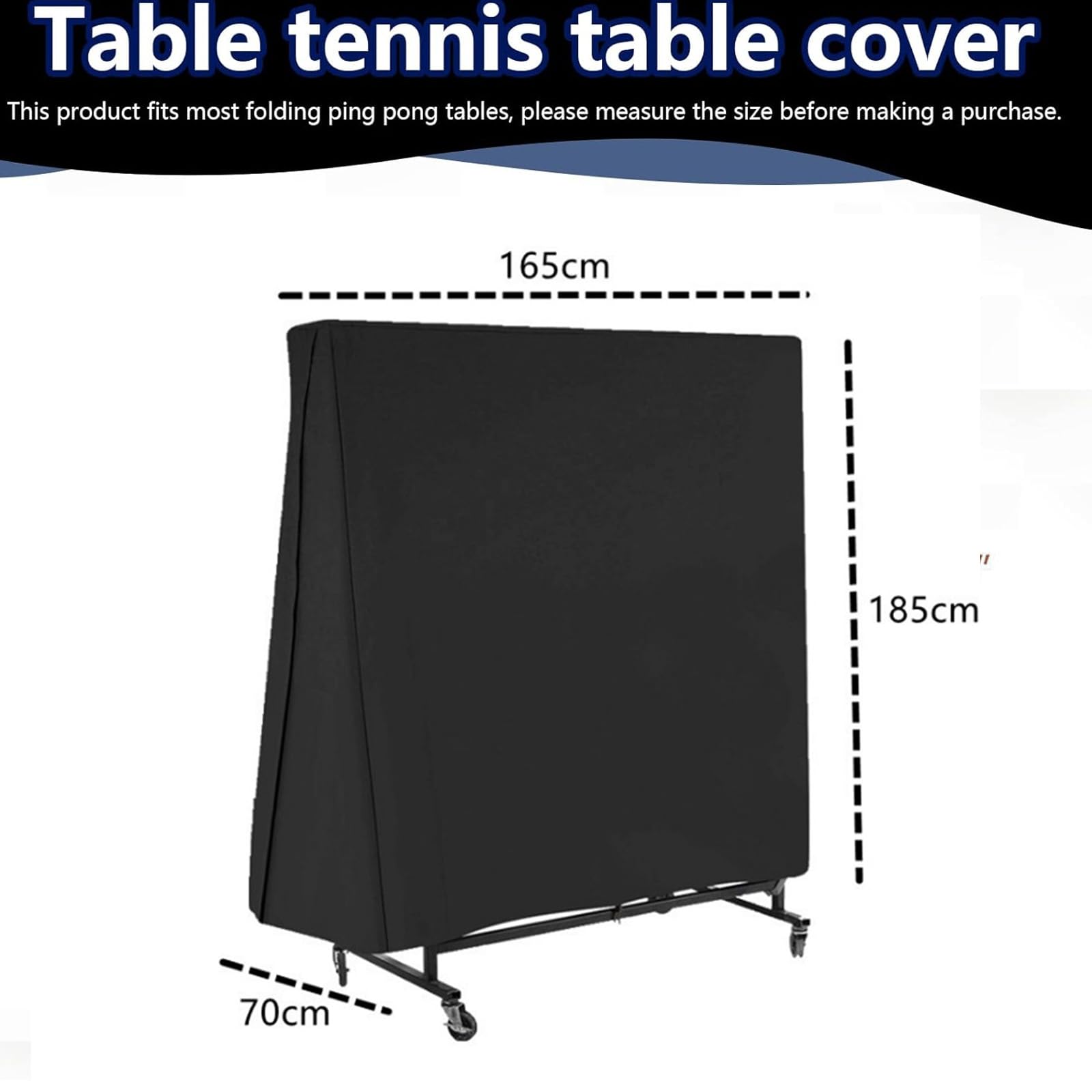 Copertura Protettiva per Tavolo da Ping Pong, Impermeabile Coperture per Tavoli da Ping Pong per Interni Esterni, 210D Oxford Telo di Protezione per Tavolo Ping Pong Esterno(Size:165 x 70 x 185cm,Col