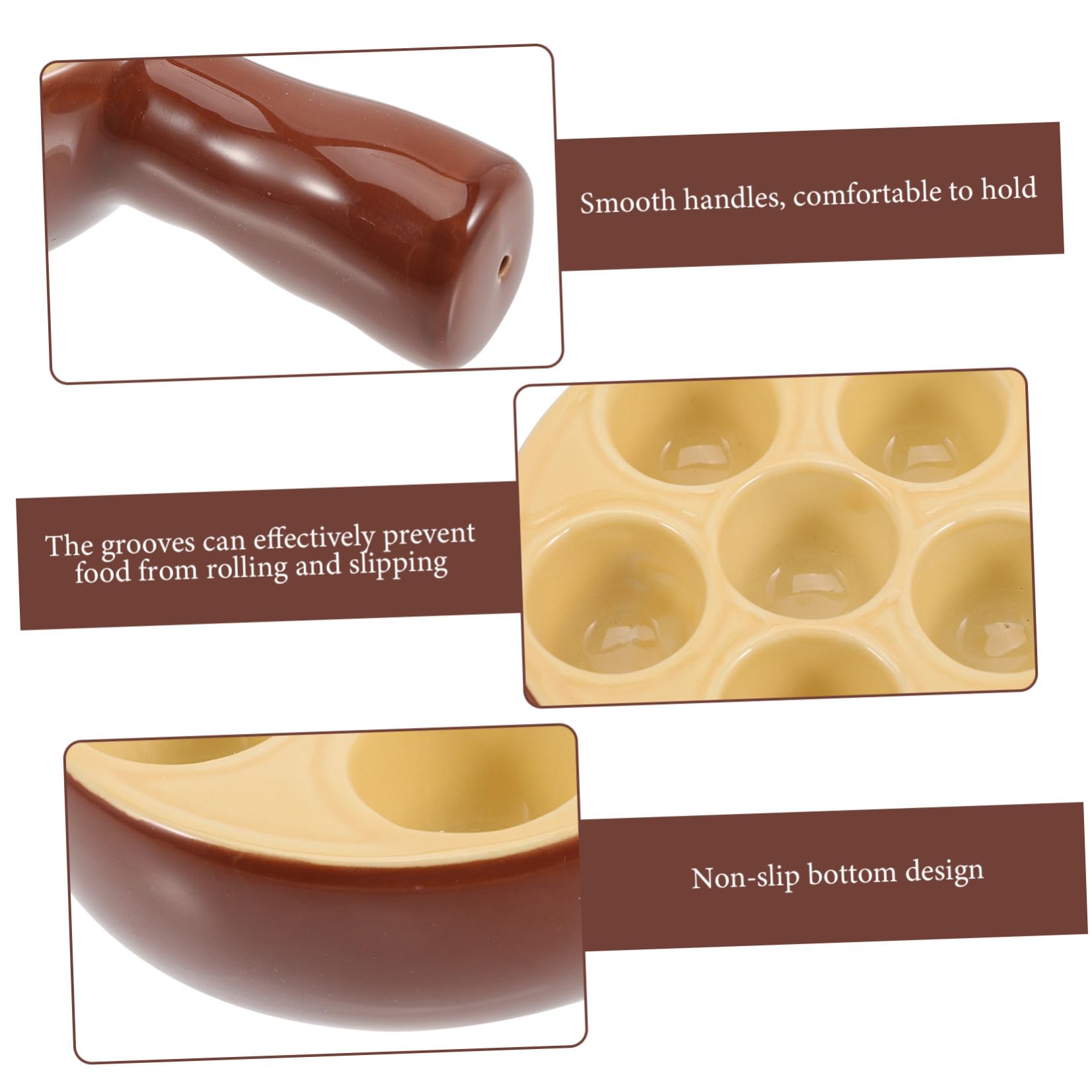 SHINEOFI Piastra per Lumache in Materiale Ceramico Manici Resistente al Calore per Forno da Cucina Scanalature per Cottura di Piatti Baked
