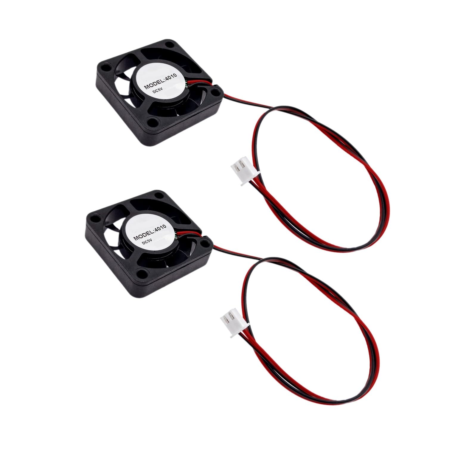 JZK 2PCS 40x40x10 mm DC 5V mini ventola di raffreddamento 40mm con connettore a 2 pin, 5300 rpm, 0.06A, ventola DC brushless 4cm per scheda di sviluppo, scheda grafica, ventola per stampante 3D