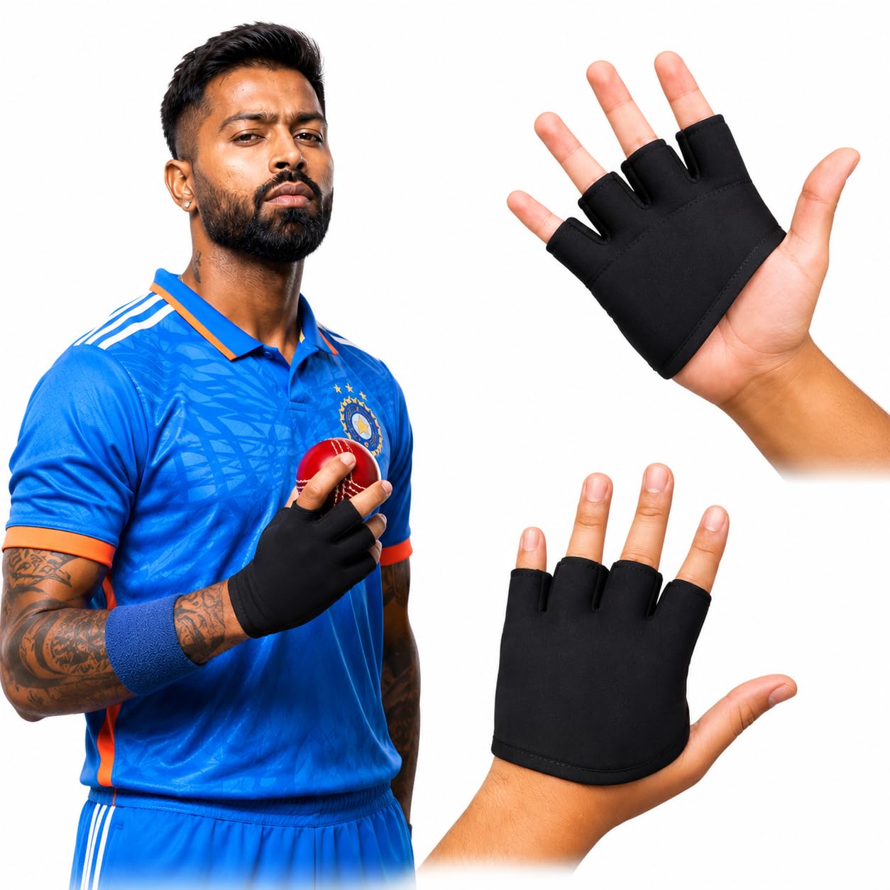Cricket Fielding Gloves, Finger Cut Cricket Gloves, Cricket & Catching Gloves for Training, Practice,Fielding,Multi Purpose Glove -Suitable for Seniors/Adults Age Group-image-12