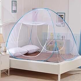 Mosquiteiro tenda para cama de casal com 2 portas laterais, Dobrável e Portátil - tamanho 200x150cm