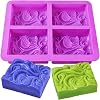 Newk Silicone Soap Molds, 4-Cavities DIY Handmade Soap Mold with Vivid Wave Pattern for Milk Soap 3.5 Oz Cavities