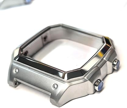 For AE-1200WH Watch steel Case ae1200 Mod kit Stainless Steel Watch metal case case gloosy silver