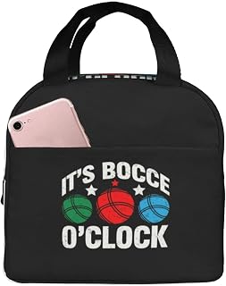 It's Bocce O'clock Lunch Bag for Women Adults Men Insulated Lunch Box, Leakproof Cooler Food Containers Reusable High Capacity Lunch Tote Bags for Work/Travel/Office