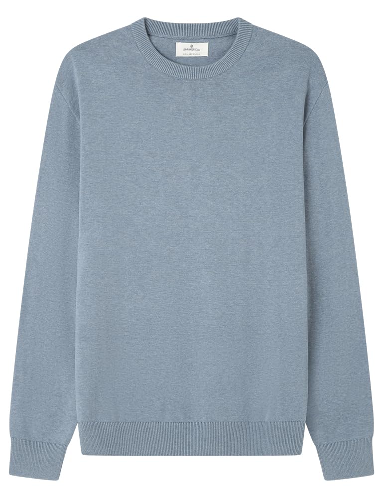 Pull basique col rond Springfield bleu idéal pour les sorties citadines - 2