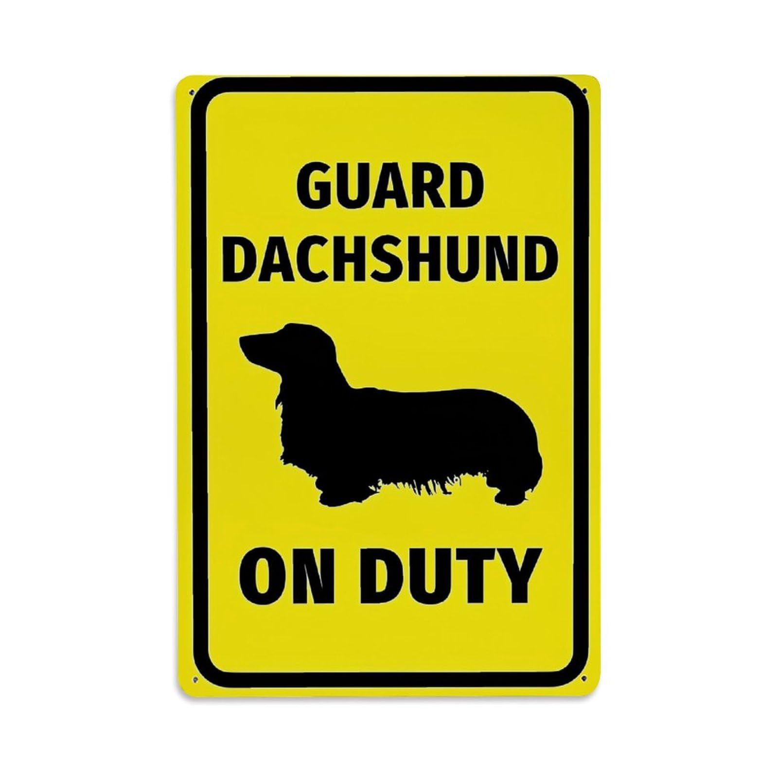 Jdfenggu Vintage Guard Dachshund On Duty Sign Retro Metal Tin Sign, Decor Art Poster For Bar, Home, Man Cave, Kitchen, Laundry Room Gift 8X12inch
