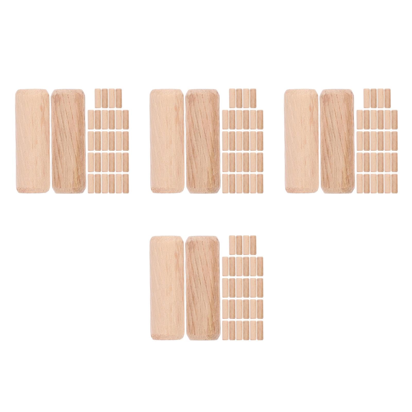 PRETYZOOM 1200 Stck. Holz Dübel für Handwerk mit Gerillter Antirutsch Oberfläche Naturbelassen Robuste Steckverbindungen für Möbelbau DIY Holzprojekte und Reparaturen