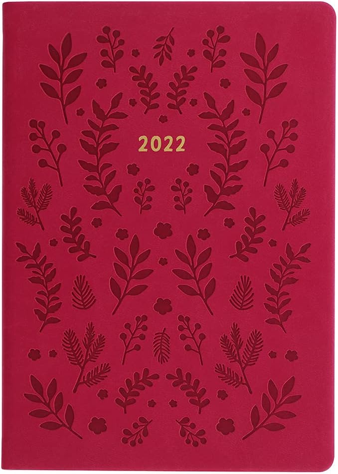 Letts of London Woodland A5 Week to View 2022 Diary - Pink, (22-082162)