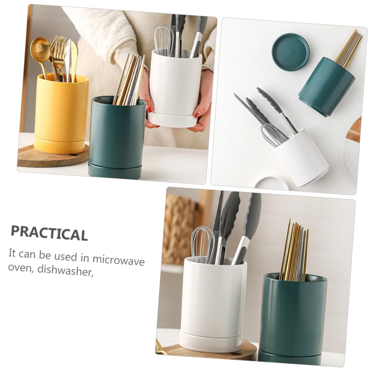 DOITOOL Boîte de Rangement pour Baguettes Lot 1, en Céramique Blanche