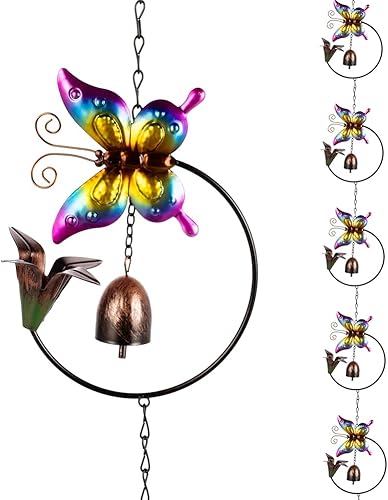 Cadena de lluvia de 8.96 pies, 12 tazas gruesas de hierro para canalones, cadena de captura de lluvia ajustable para drenaje de aleros, cadena de