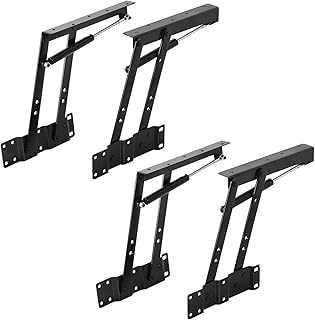 KEILEOHO 4 PCS Lift Up Top Hinges, 150N Gas Hydraulic Spring Folding Stand Rack Bracket Tea Coffee Table Hinge Mechanism Furniture Hardware Lifting Rack Shelf