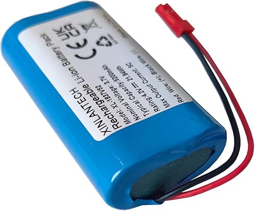Miniatura 3 de Batería recargable de iones de litio de 5200 mAh 3.7 V con enchufe rojo 2P JST, baterías de bricolaje 18650 1S2P batería compatible con descarga