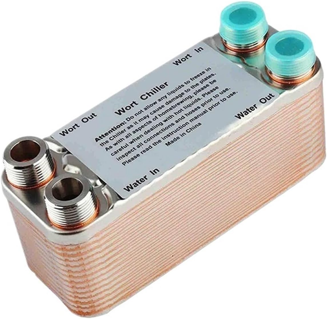 20/30/40 Plates Heat Exchanger Wort Chiller, Stainless Steel Counter Flow Chiller Bar Beer Cooler Tools(20 Plates)