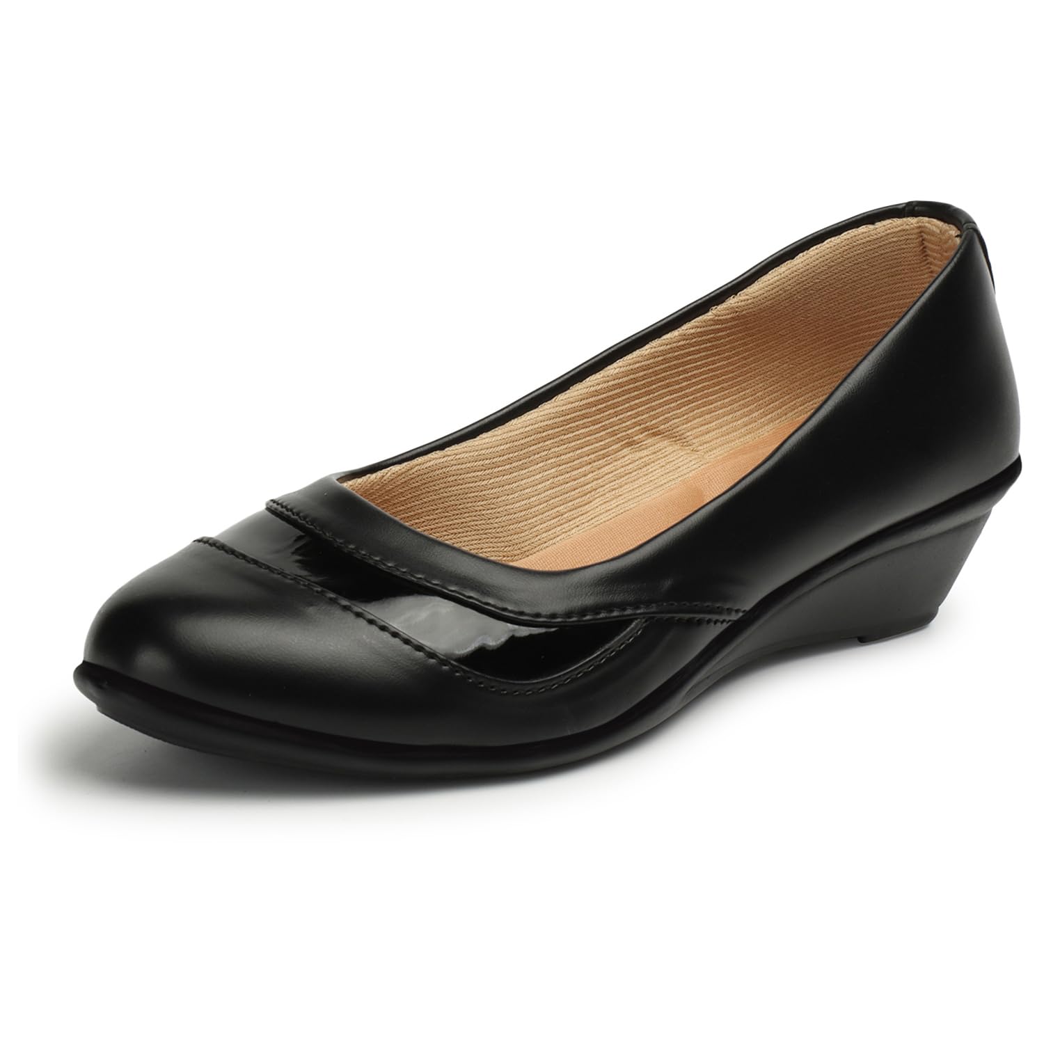 Denill Women Wedge Heel Ballet Flats (Bellies) (Black, Numeric_4) (B09V5LRHB3) Amazon Price History, Amazon Price Tracker