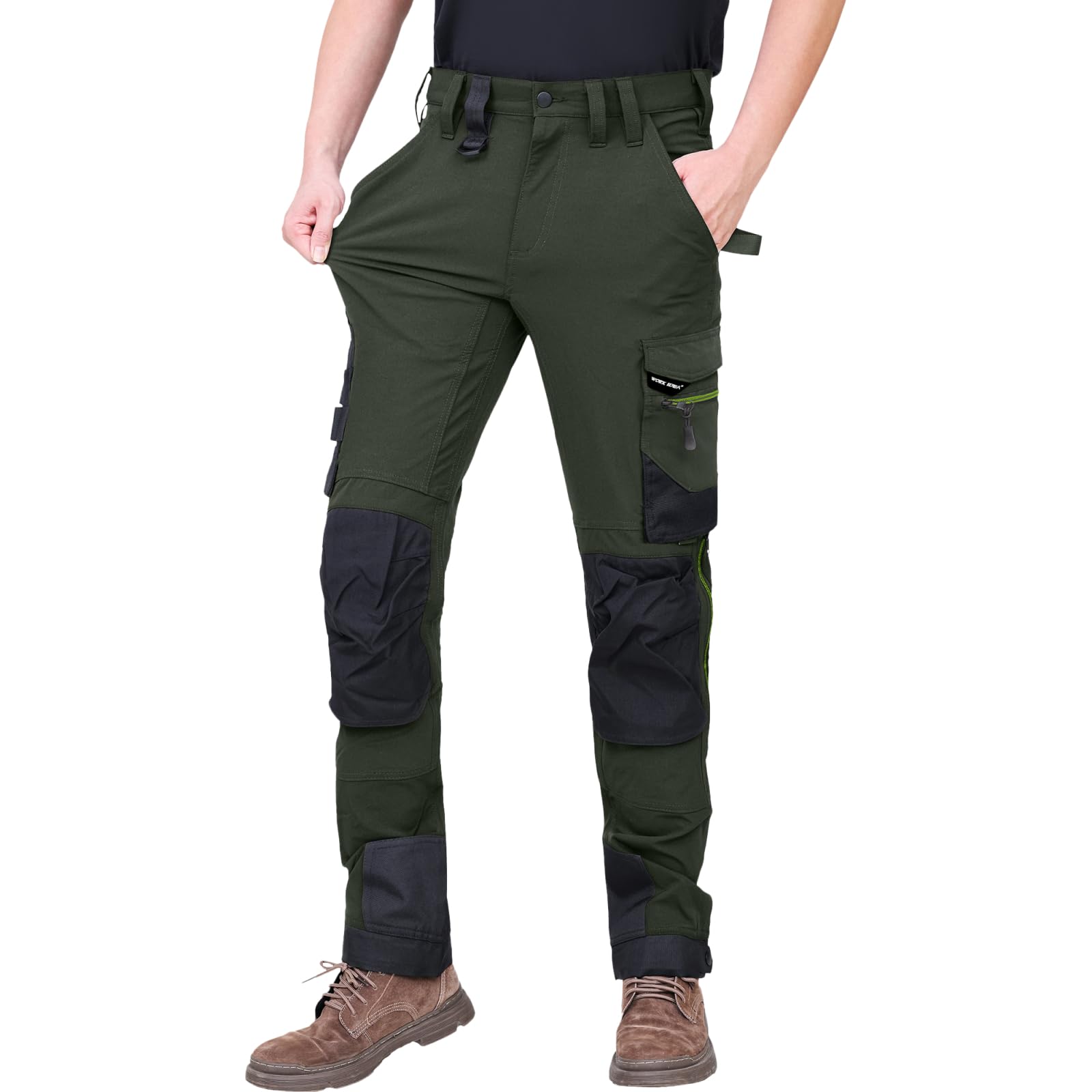 WORK IDEA Herren Slim-Fit Stretch Arbeitshose: Kritische Stoffbereiche aus Cordura – strapazierfähige Eleganz für vielfältige Arbeitsanforderungen.