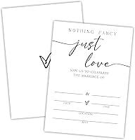 Nuckxy Minimalist White Wedding Invitations - 25 Double-Sided 4x6 Cards with Envelopes for Mr & Mrs, Showers, Parties & Celebrations