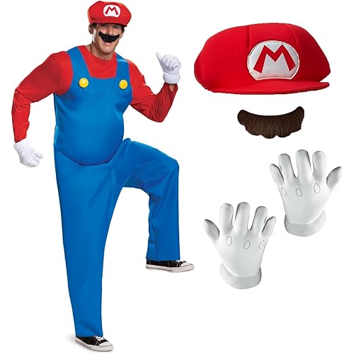 Disguise Men's Mario Deluxe Adult Costume