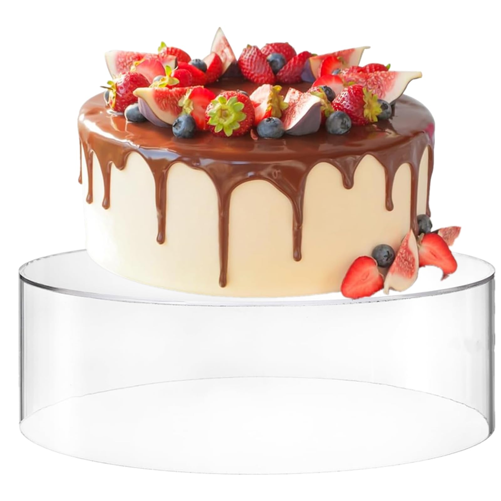 30,5 cm C acrílico Cake nd - Diseño redondo con base hueca - Perfecto para bodas, cumpleaños, fiestas de Navidad y exhibiciones de eventos - Soporte para postres Slish