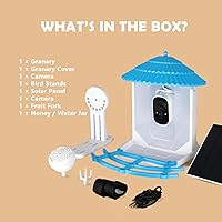 Vista 3 de Baba&Nana Comedero inteligente para pájaros con cámara, funciona con energía solar, inalámbrico para colgar al aire libre con WiFi, videos en vivo