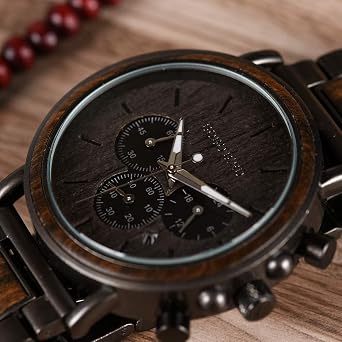 2win Engraved Wood Watch Boyfriend My Man Fiance Husband Personalized Wooden Watches for Men Birthday Anniversary Personalized Watch, B-for Son From Mom, Bracelet