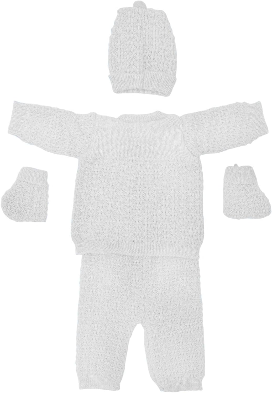 ToBeInStyle Babies' 4 Or 5 Piece Full Outfit Set Of Soft Warm Crochet Knit Sets