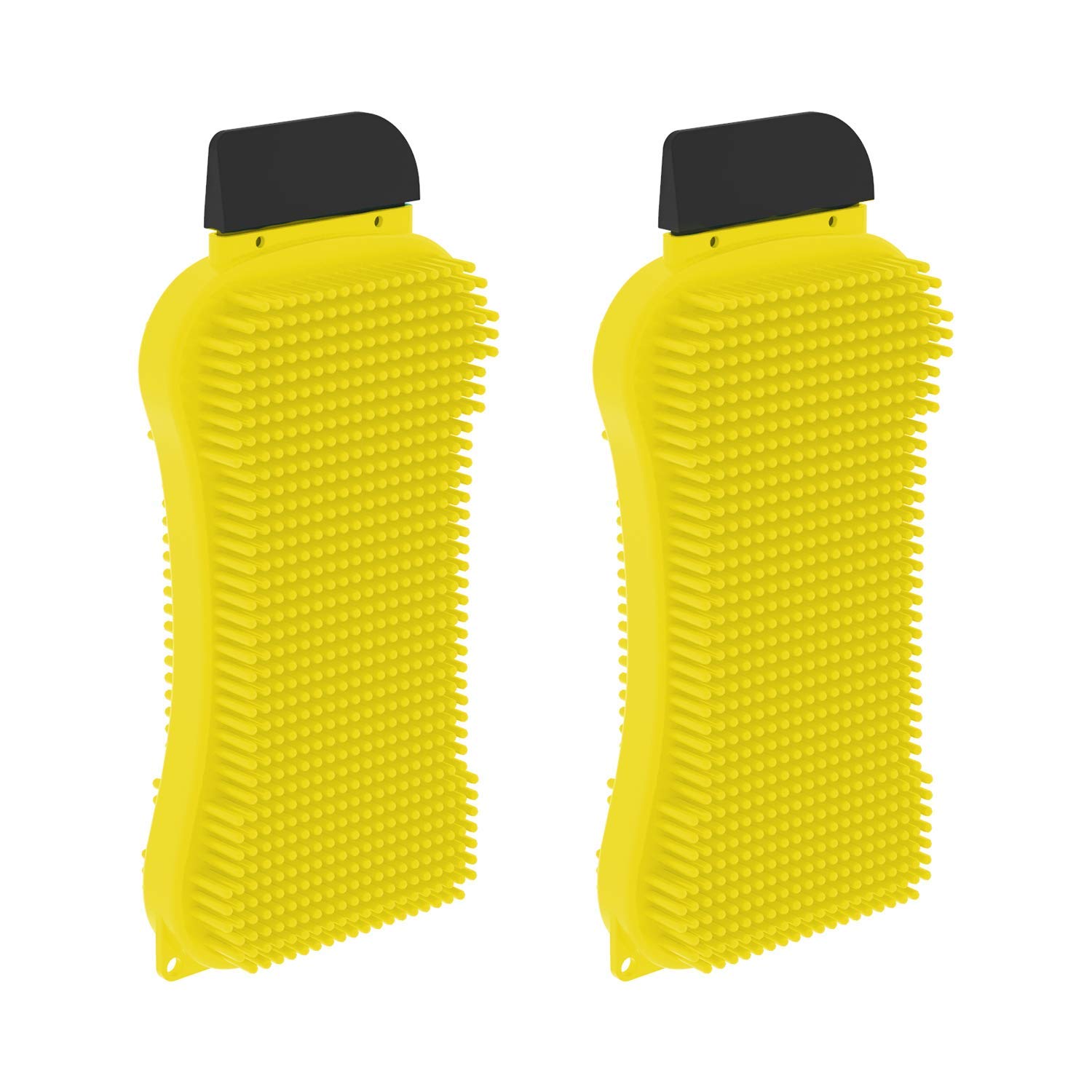 NTPHNB Silicone Sponge (2 Pack) Multi-Purpose Kitchen Sponge with Scrubber, Scrapper & Squeegee Functions for Easy & Scratch-Free Cleaning & Dishwashing