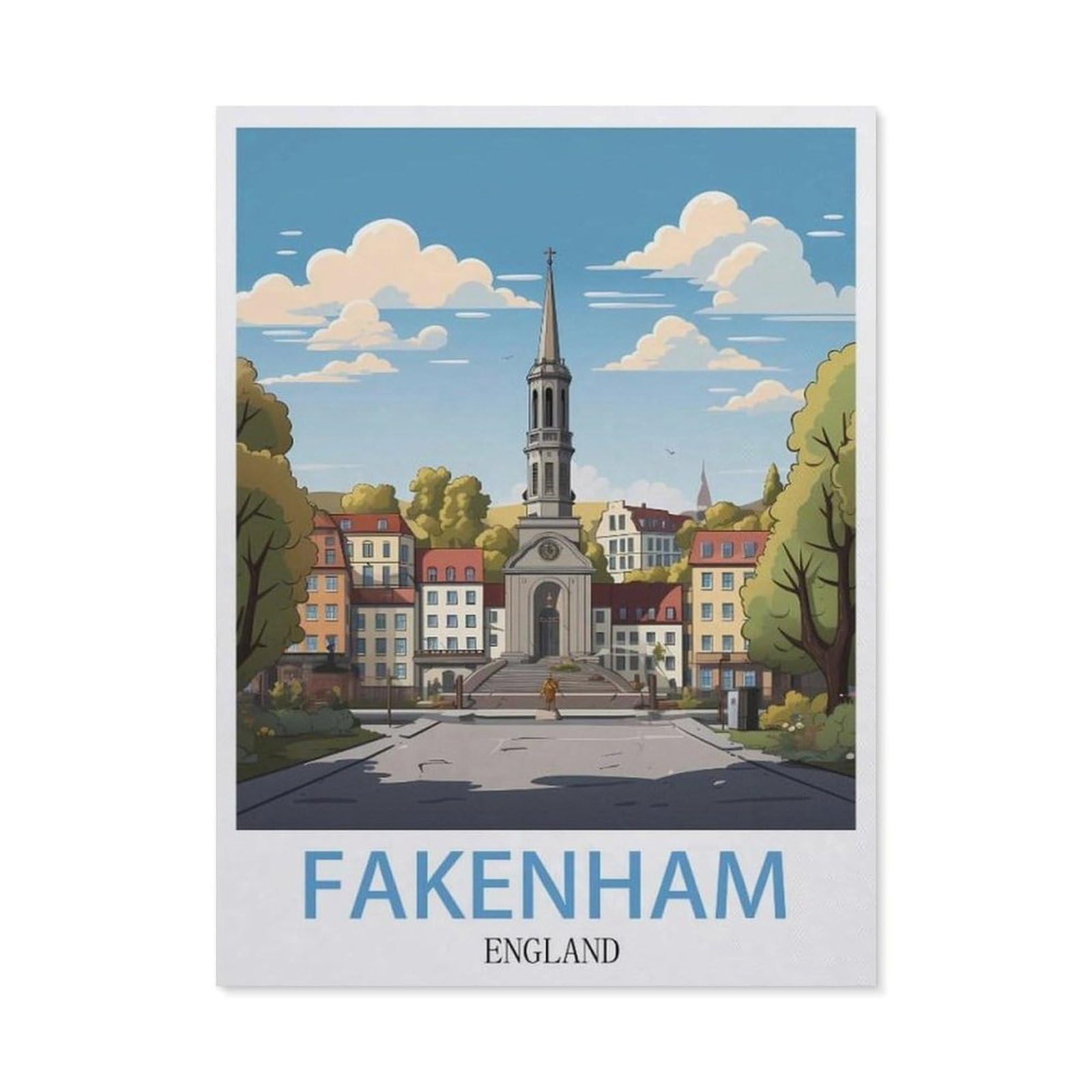 Metal Signs，Fakenham England(15x30cm）