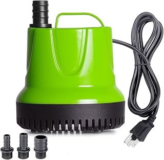 330GPH 25W Aquarium Submersible Water Pump, Apply to Fish Tank/Pond Fountain/Statuary/Hydroponics with 3 Nozzles 5.9ft Power Cord (330GPH)