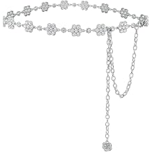 YooAi Rhinestone Diamond Flower Waist Belt Decorative Rhinestone Dress Belt