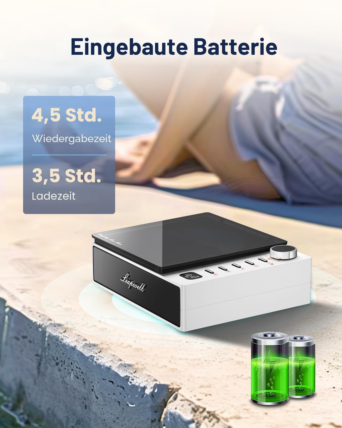 CD Player Tragbar, Leapwell Tragbarer CD Player Bluetooth mit Lautsprecher, Portable CD Player Kinder Klein mit Fernbedienung, CD Spieler Anti-Skip mit Kopfhörer Weiß