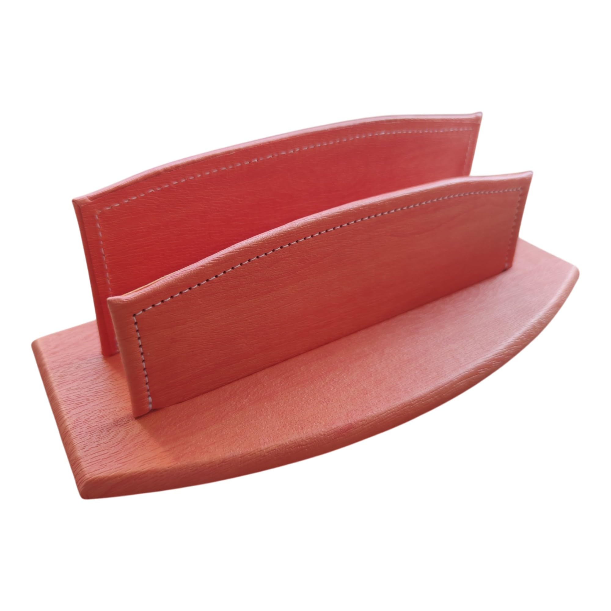 OGGETTANDO set scrivania ufficio in ecopelle con accessori composto da scrittoio apribile, portalettere, portapenne, portabigliettini (Le. Arancio)