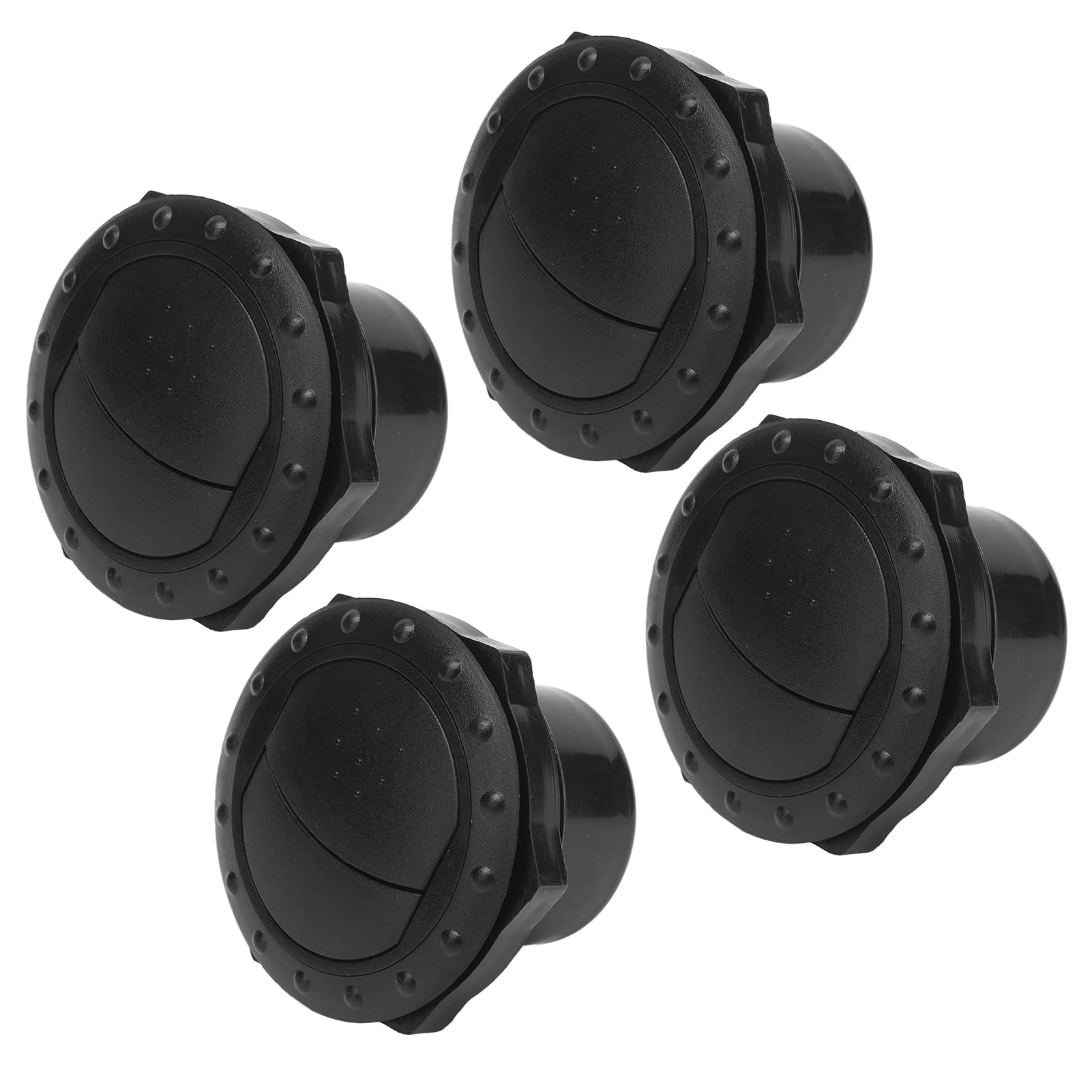 Presa Aria Condizionata, 4 Pezzi Deflettore Uscita Aria Condizionata Cruscotto Foro da 60 Mm Stile Manopola Universale Nero per Camper, Barca, Autobus, Auto