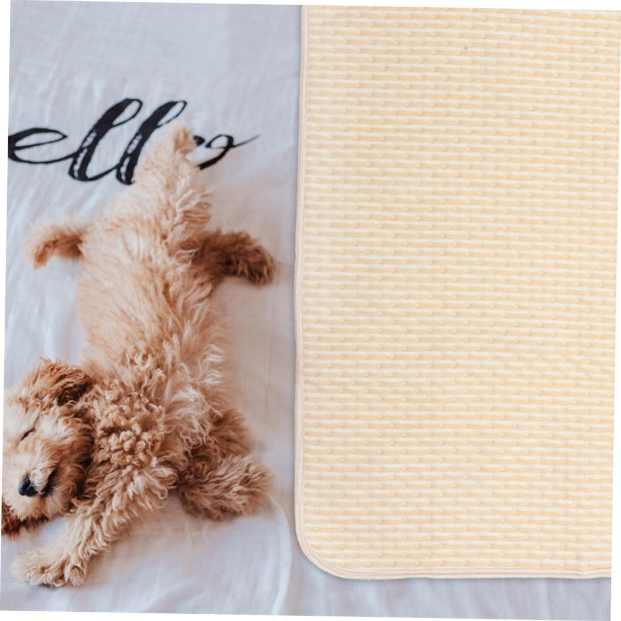 Washable Reusable Rabbit Pee Pad Highly Absorbent Guinea Pig Cage Mat Soft Animal Bedding Light Stripes for Dogs and Pets