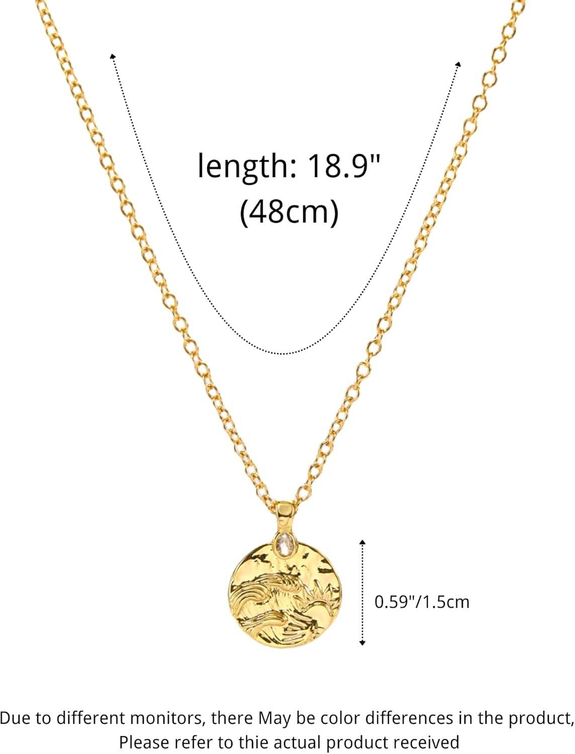 Gold Necklaces for Women 14K Gold Plated Dainty Adjustable Coin Pendant Necklace Gold Jewelry for Women Gift Trendy Stuff Jewelry Gifts - Image 2