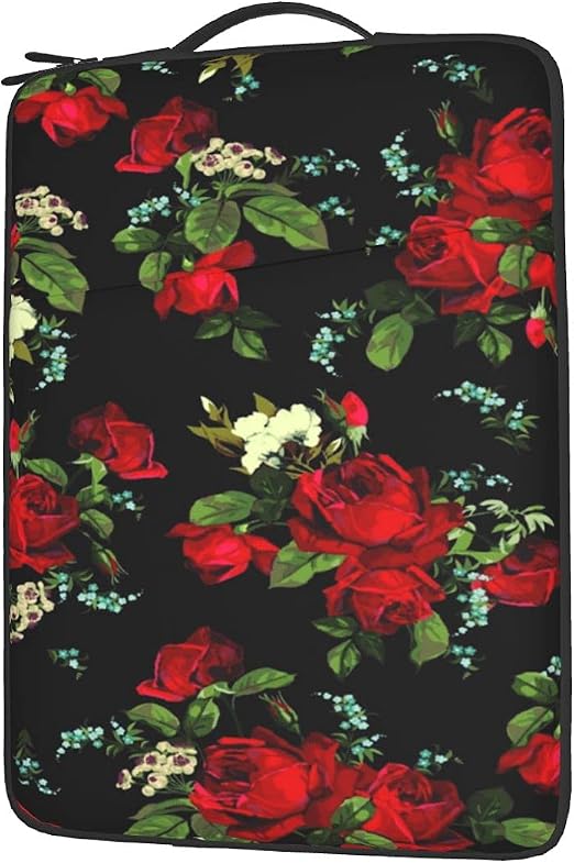 Amazon.com: Funda para ordenador portátil con diseño de flores, color rojo  y rosa : Electrónica