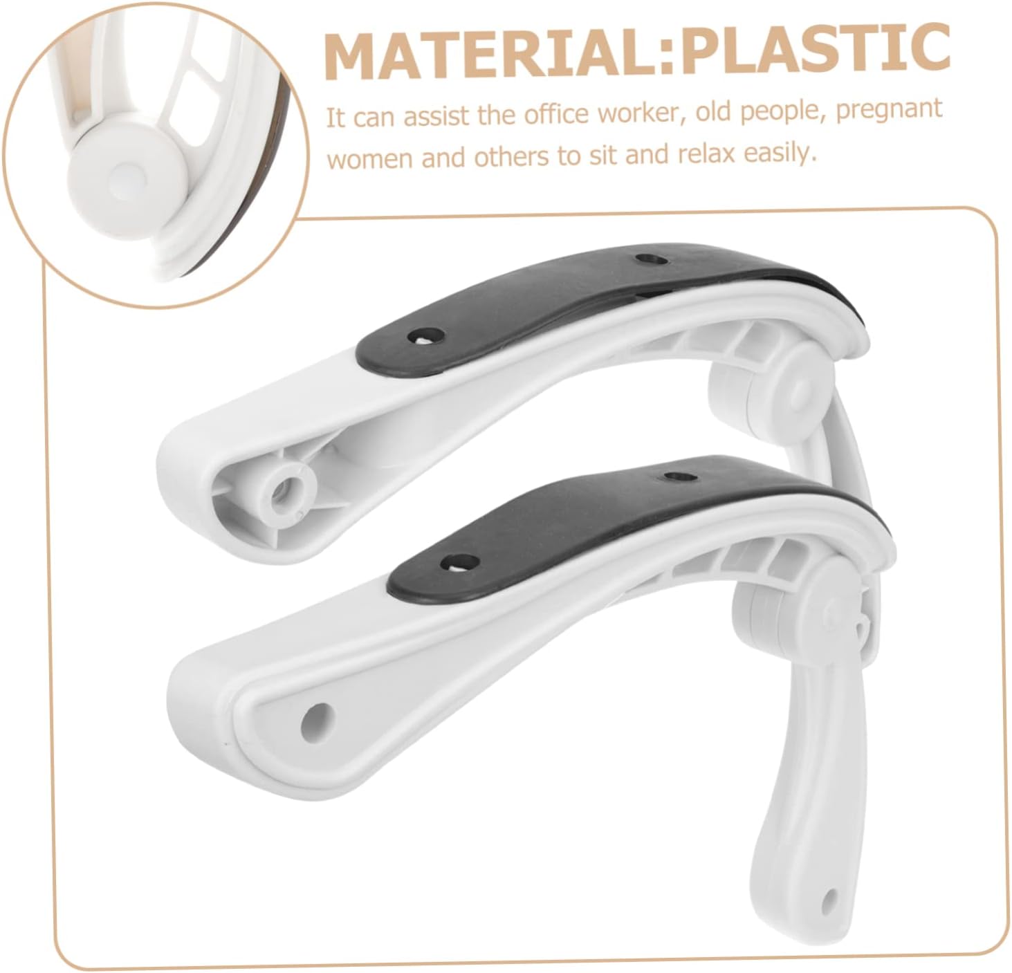 Uonlytech 2pcs Ergonomic Office Chair Parts Wear-Resistant Armrest Covers for Arm Chair