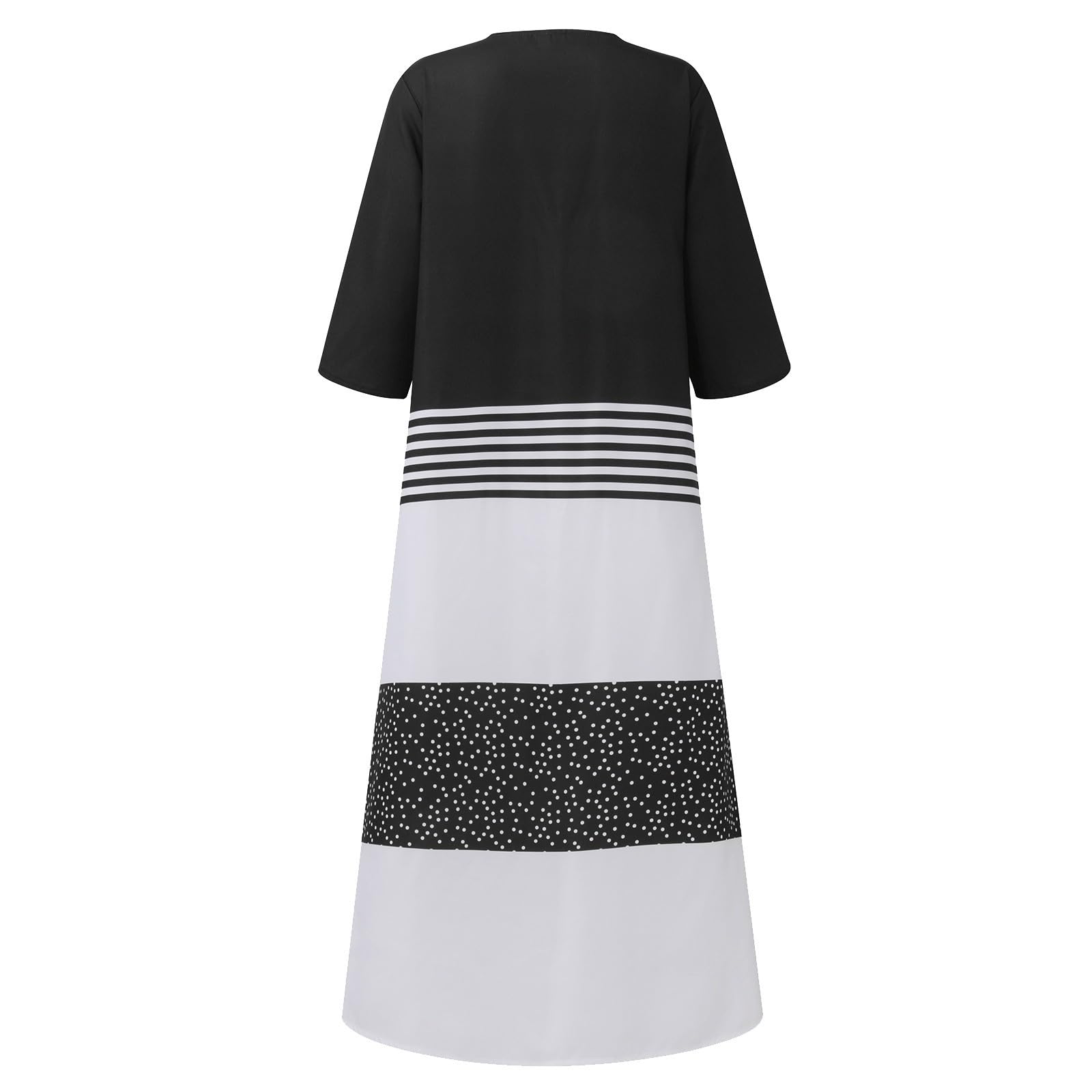 Tunika Kleid Damen Sommer Lang Sommerkleid Damen Elegant A Linie Maxikleider V Ausschnitt Mit Knopfleiste Boho Kleider Frauen Halbarm Blumen Sommerkleider Leicht Und Luftig Strandkleid Locker