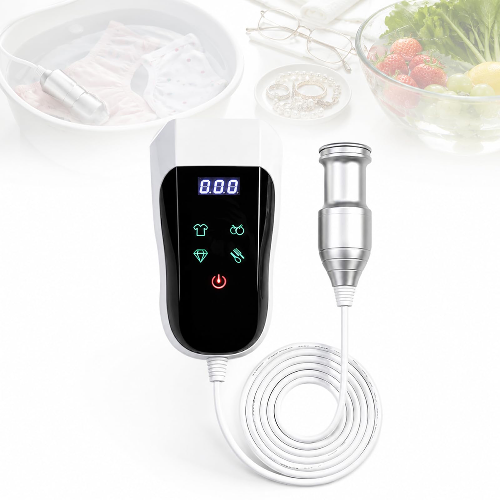 Przenośna ultradźwiękowa myjka ultradźwiękowa, mini zanurzeniowa myjka ultradźwiękowa, automatyczny timer, 60 kHz, idealna do małych przedmiotów, takich jak bielizna, ubrania dziecięce, biżuteria