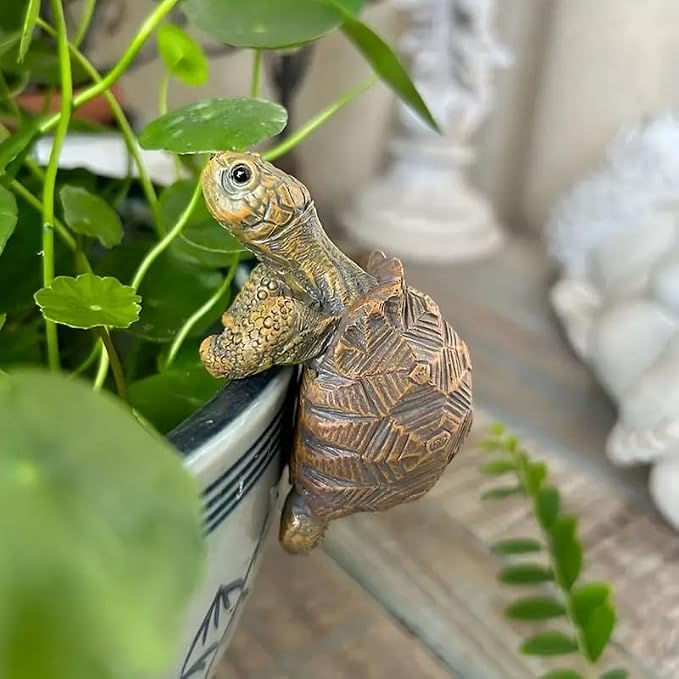 Resin Turtle Planter Hanger, Fun Garden Ornament, Outdoor Decor, Home Decor, Artistic Craft for Your Garden