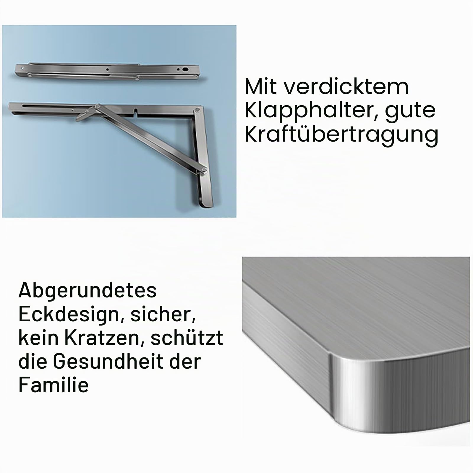 SARKEY Klappbarer Wandtisch, Wandklapptisch Aus Rostfreier Stahl,Wandklapptisch Wand Montierter Klapptisch Schwimmender Schreibtisch Esstisch Küchentisch Buffettisch (Size : 80 * 30cm(31 * 12in))