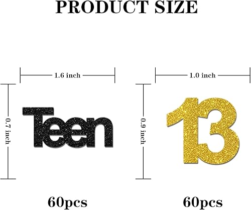 Miniatura 2 de Confeti rosa con purpurina para adolescentes de 13 años, confeti de mesa de feliz cumpleaños 13, dispersión de papel para adolescentes trece,