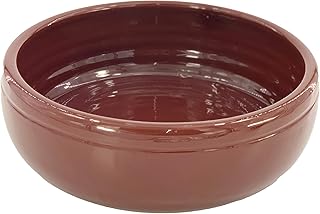 Handmade Clay Pan for Cooking, Fully Glazed Cooking and Serving Pot, Terracotta Cookware, Earthenware Pan for Mexican Indian Korean Dishes, Large Earthenware Bowl, Turkish Pottery for Food, Oven Safe (Medium 12.6 in)