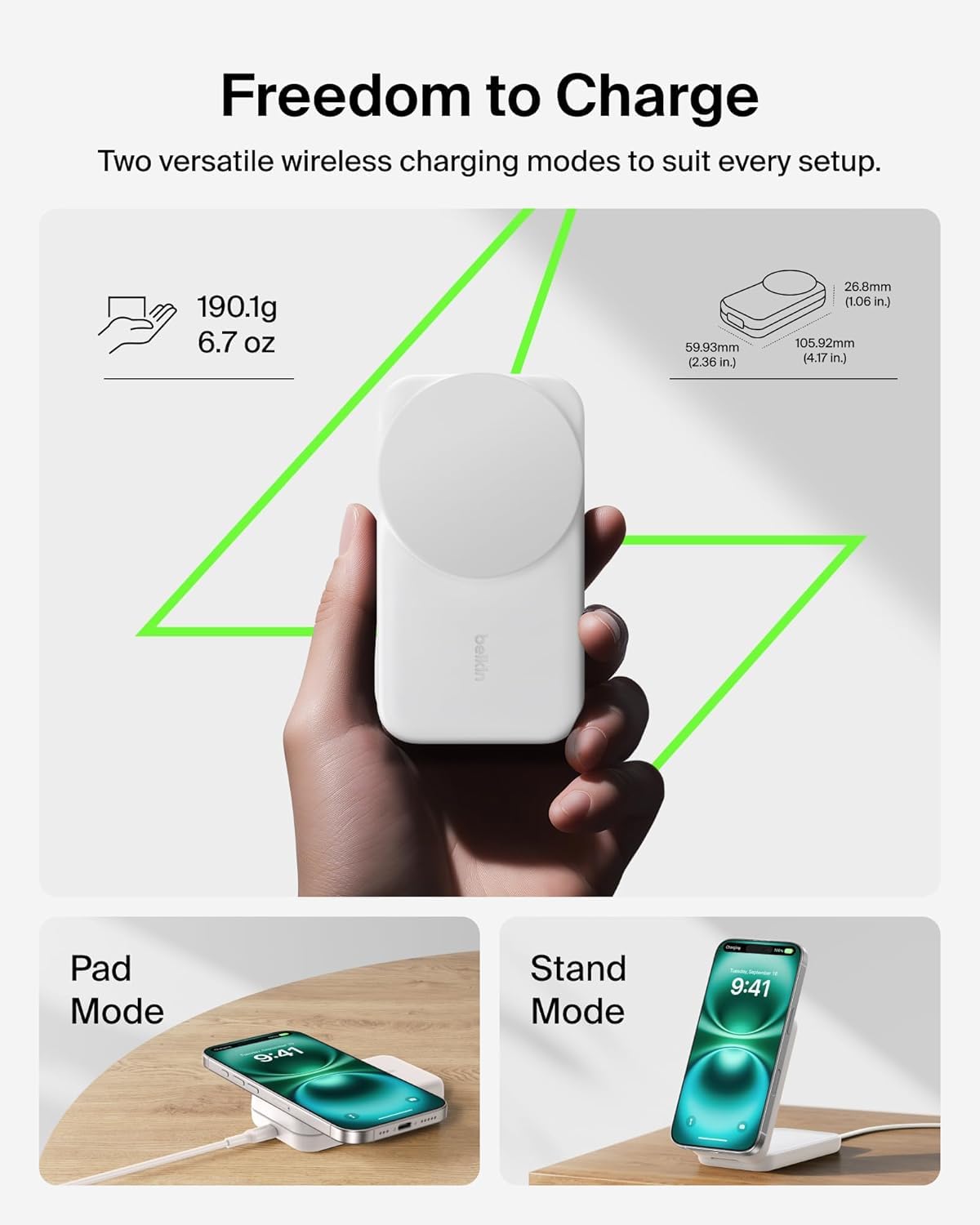 Belkin UltraCharge - Caricatore magnetico wireless 25 W, 3 in 1, certificato Qi2.2, caricatore rapido MagSafe, stazione di ricarica per iPhone 17, AirPods, Apple Watch Pixelsnap con 45 adattatori
