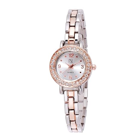 Lively Lady Dual Tone Rose Gold & Silver Wrist Watch for Women & Girls