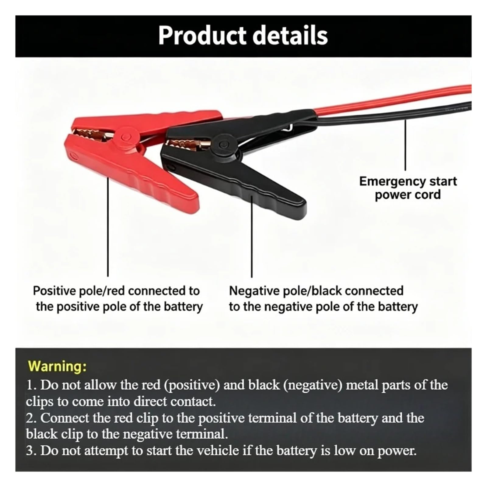 EC5 Câble de démarrage 10 AWG avec pinces robustes pour voiture, SUV, camion, connexion de batterie d'urgence