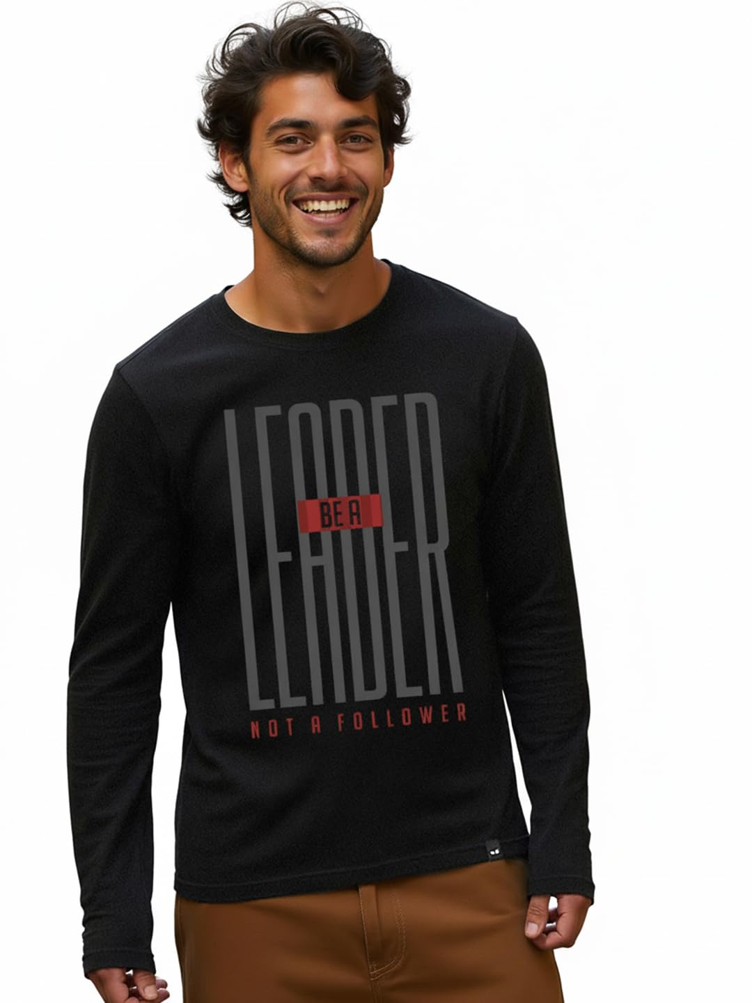 bewakoof Men's Cotton Printed LeaderFull Sleeves | Round Neck | Regular Fit T-Shirt/Tee-picture-39