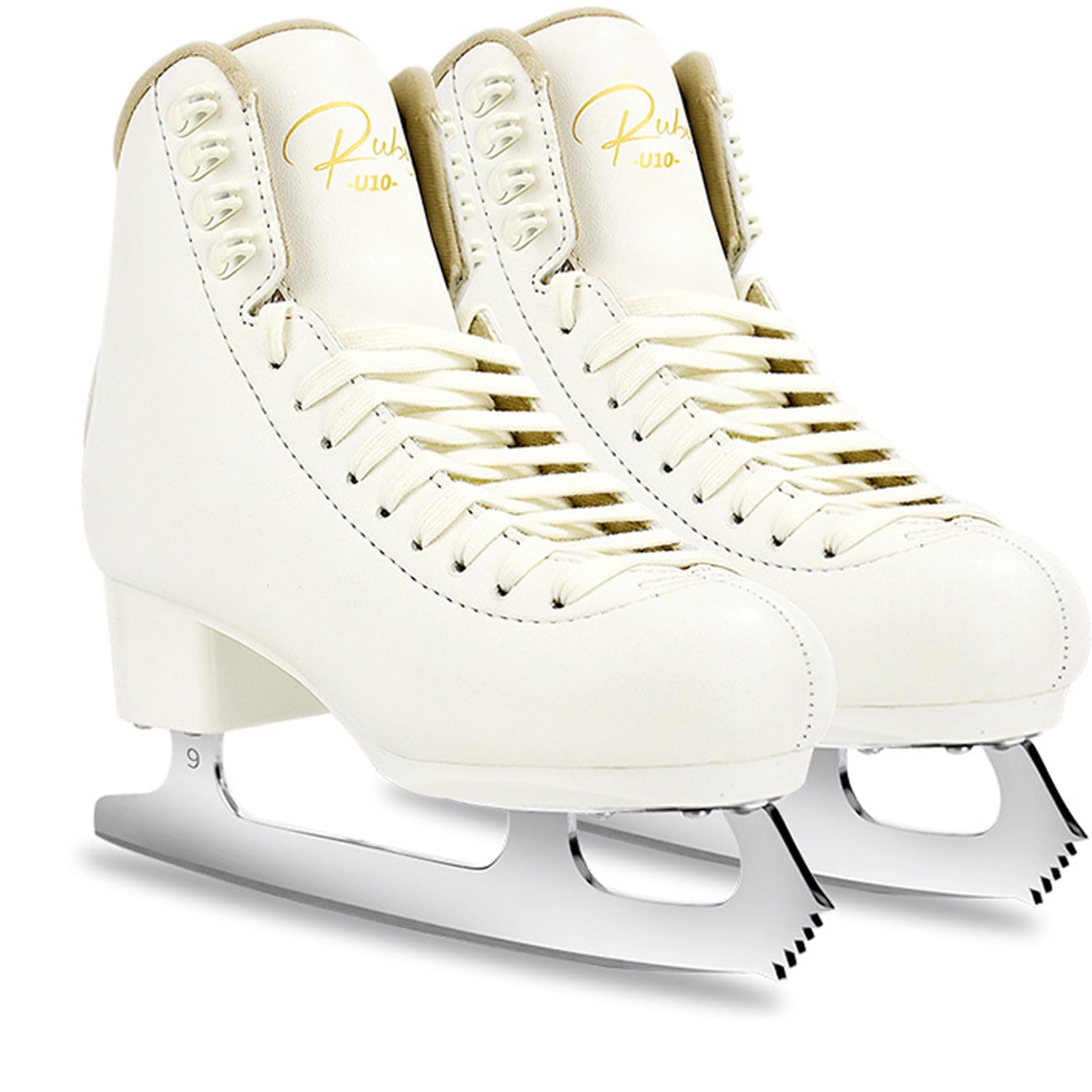 Hombres y niñosPatines Artísticos de,Patines de Patinaje sobre Hielo,Cordones Clásicos Ganchos,Hoja de Acero Inoxidable,para Niñas y Niños Principiantes