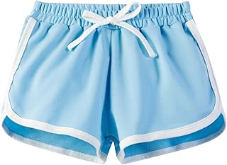 Pantalones cortos deportivos de algodón para niñas, para escuela, gimnasio, deportes, verano, casual, uso diario, hogar, cómodos, para correr, para adolescentes, azul, 13-14 años